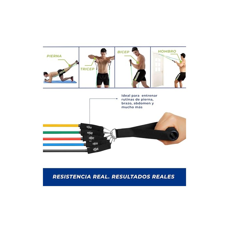 BREEZEE Bandas de Resistencia Kit 11 Piezas, 5 Niveles 10–30