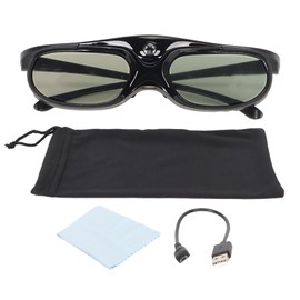 DLP Link 3D Glasses 144Hz Rechargeable High Light Transmission 3D Active Shutter Glasses for All 3D DLP Projectors