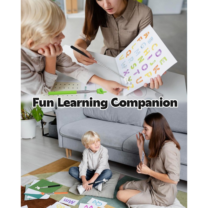 Retractable Teacher Pointer for Classroom Kids Reading, Dumero Extendable Finger