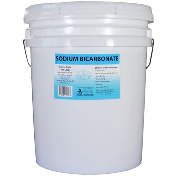 50 lb Pail of USP Pure Sodium Bicarbonate Powder Organic Food Grade ORMI Listed Pure Baking Soda