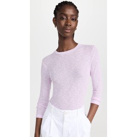 Vince Women's Micro Stripe 3/4 SLV Crew, Off White/Verbena, X-Large