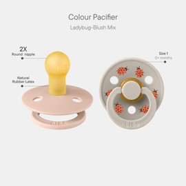 BIBS Colour Studio 2 Pack BPA Free Cherry Shape Nipples Natural Rubber/Latex, Made in Denmark, Size 1 (0-6 Months), Blush/Sand