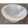 GAF TREASURES 4" Stand Circle Selenite Bowl, Gemstone Carved Selenite