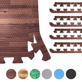 GORILLA SPORTS® Foam Mat Edges Pieces - Set of 8, 60 cm, 1.2 cm Thick, EVA, Non-Slip, in 6 Colours - End Pieces, Floor Protection, Interlocking Floor Tile, Puzzle Exercise Mat, Fitness, Gym, Workout