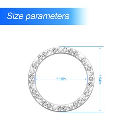 2 PCS Crystal Rhinestone Car Engine Start Stop Decoration Ring,Bling Car Accessories for Women, Push to Start Button, Key Ignition Starter & Knob Bling Ring (White/Single Ring)
