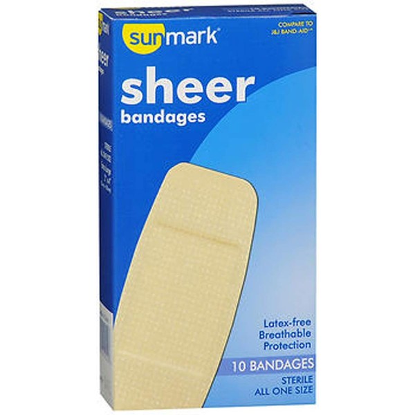 Sunmark Sheer Bandages All One Size - 10ct