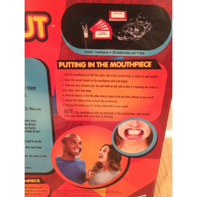 Hasbro Speak Out Mouth Piece Party Board Game New In