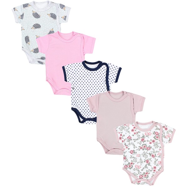 TupTam Baby Bodysuit Girls Set of 5 - Short Sleeve