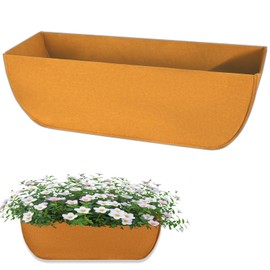 Lconvicely Window Box Liners - Breathable Felt Planter Liners for Outdoor Plants - Tear-Resistant & Bird-Proof - Moisture Retention & Reusable - Brown (24in-1 Pack)
