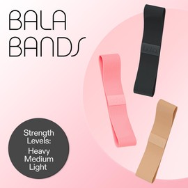 Bala Bands Resistance Bands for Women & Men, 3-Pack - Elastic Exercise Bands for Working Out - Wrist, Ankle, Legs & Booty Bands - Workout Resistance Bands for Yoga, Pilates, Strength Training
