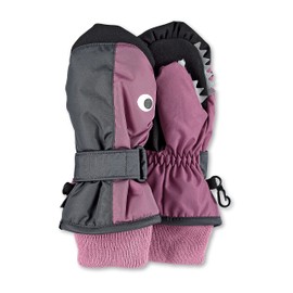 Sterntaler Unisex Children's Mittens with Thumb, Knitted Cuff and Velcro Fastening Glove, Berry pink