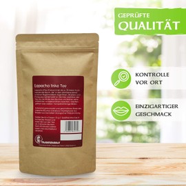 Tausendkraut PREMIUM Lapacho INKA Tee - 100g - Bester INKA Tee - Hohe Produktsicherheit - Fairer Anbau und Handel - Aus Wildsammlung in Peru - Nachhaltig und natürlich - Bester Geschmack