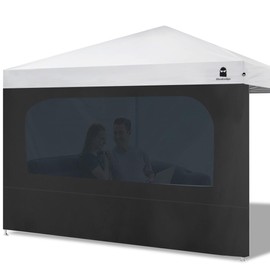 MordenApe Sunshade Sidewall with Mesh Window for 10x10 Pop Up Canopy - Straight Leg, Outdoor Instant Canopy Sidewalls, 1 Pack (10 x 10, Black with Silver Coating)