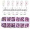 12 Grid Pink Mixed Nail Rhinestones Luxury Charms Glitter Crystal Gems Art Decoration DIY Manicure, PH206-4, 1 Piece / 12 그리드 핑크 혼합 네일 라인 석 럭셔리 매력 반짝이 크리스탈 보석 아트 장식 DIY 매니큐어, PH206-4, 1개