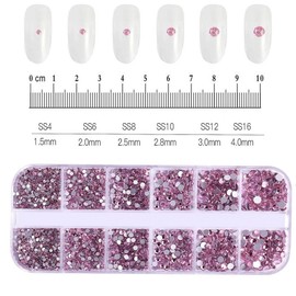 12 Grid Pink Mixed Nail Rhinestones Luxury Charms Glitter Crystal Gems Art Decoration DIY Manicure, PH206-4, 1 Piece / 12 그리드 핑크 혼합 네일 라인 석 럭셔리 매력 반짝이 크리스탈 보석 아트 장식 DIY 매니큐어, PH206-4, 1개