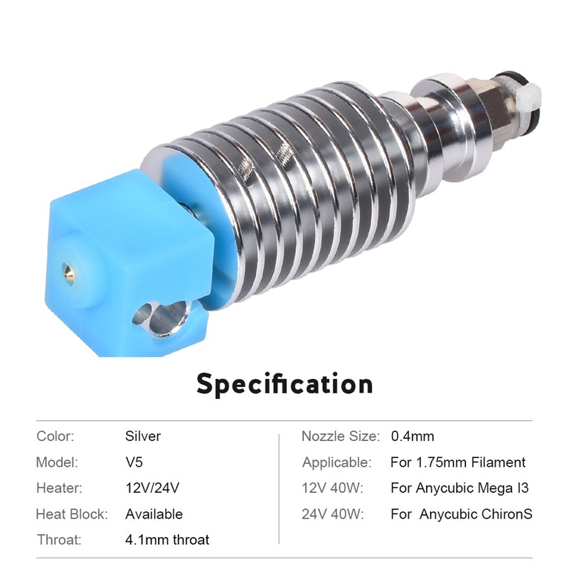 3D Printer 12V I3 Mega Hotend V5 J-head Hotend Bowden