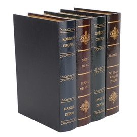 Book Shape Storage Box Antique Vintage Density Board Versatile Fake Book Decoration for Cafe Book Shelf Photo Props C