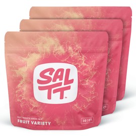 Keto Chow SALTT Electrolytes Powder Flavored Drink Mix - Fruit Variety - 90 Hydration Packets - Magnesium, Potassium, Sodium, Trace Minerals - Zero Sugar & Gluten Free - 3 Packs of 30