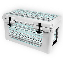 MightySkins (Cooler Not Included) Skin Compatible with RTIC 45 Cooler (2017 Model) - Turquoise Tribal | Protective, Durable, and Unique Vinyl Decal wrap Cover | Easy to Apply | Made in The USA