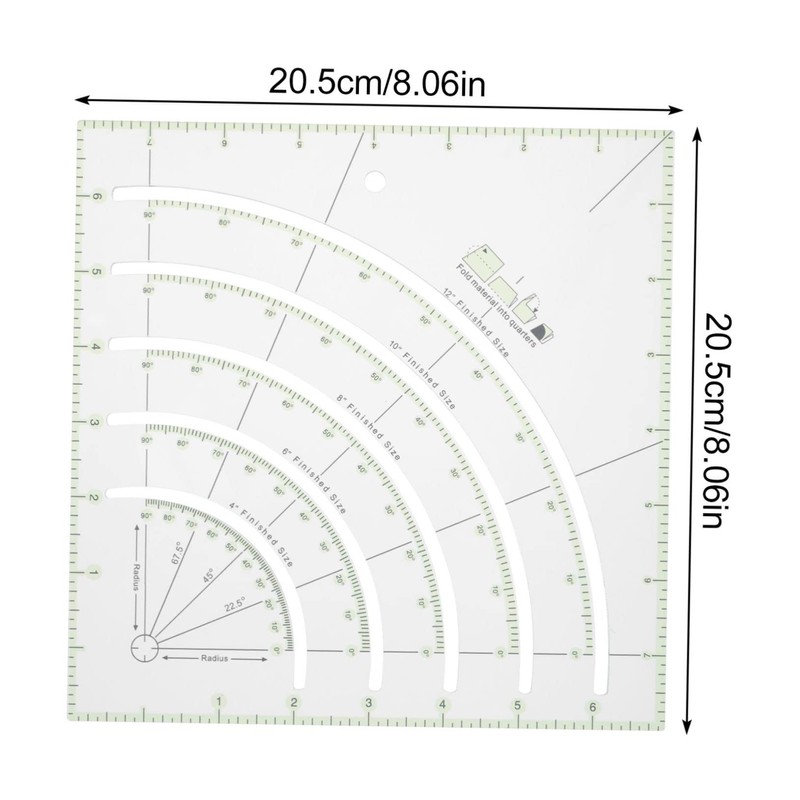 LIFKOME Multifunctional Transparent Acrylic Sewing Ruler Quilting Cutter with Measurement