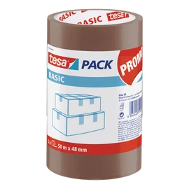 Tesa Basic Pack - 3 Pack of Packaging Tape, Brown