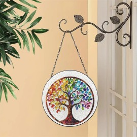 Renaissance Rose Window Stained Glass Suncatcher Pendant for Cathedral Style Artsize: Small, color: White