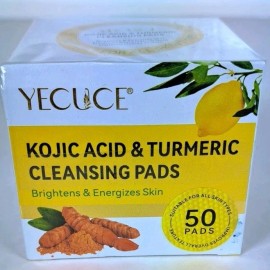 yucuce 50 PCS  Kojic Acid and Turmeric Cleansing Pads for Face, Turmeric Cleansing Pads