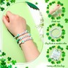 Tondiamo 30 Sets St. Patrick's Day Shamrock Bead Bracelets with