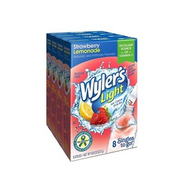 Wyler's Light Singles to Go Caffeinated Servings Strawberry Lemonade (8 Count, Pack of 4)