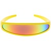 zeroUV Futuristic Narrow Cyclops Color Mirrored Lens Visor Sunglasses (Yellow