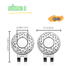 Jindizi Magnetic Golf Hat Clips, 4 Pcs Ball Marker Holder, Golf Ball Marker Hat Clip, Silver Ball Marker Holders for Golf Gloves, Hat, Men Women Golf Lovers 26mm