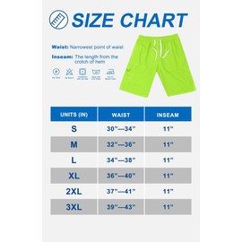 Landisun Mens Swim Trunks Board Shorts Swimsuit Swimwear Swim Shorts Bathing Suits Quick Dry with Mesh Lining Neon Yellow