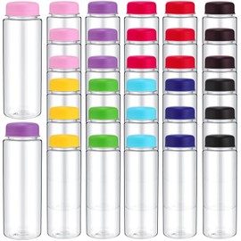 Chapou 30 Pcs Water Bottle Bulk 17 oz Plastic Water Bottles 10 Colors Clear Sport Drink Bottles Reusable Leak Proof Portable Drink Bottles for Adults Party Outdoor Gym Camping