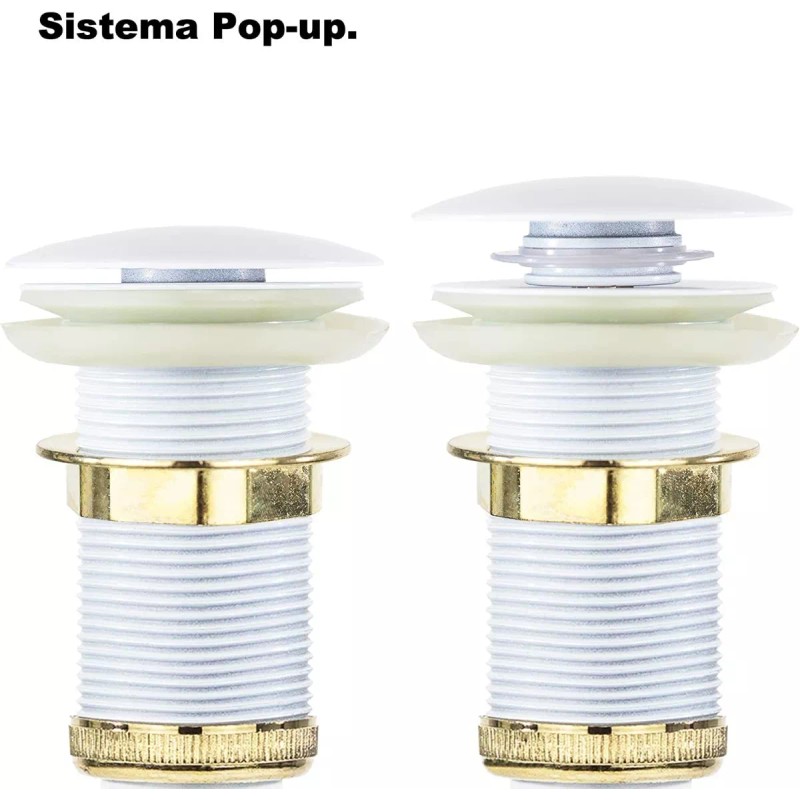 CNX Mezcladora Monomando Con Contra Canasta Pop Up Color Blanco