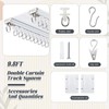 Juexica Ceiling Curtain Double Track Set 3ft-10ft/3 Meter White Double