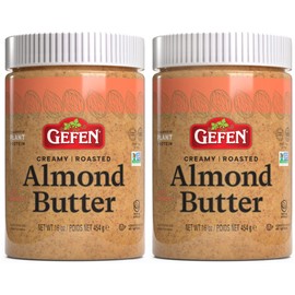Gefen Pure Roasted Almond Butter, 16oz (2 Pack) Just One Ingredient | No Hydrodgenated Oils | No Added Sugars | Non GMO | Rich Creamy Texture | Kosher (Including Passover)