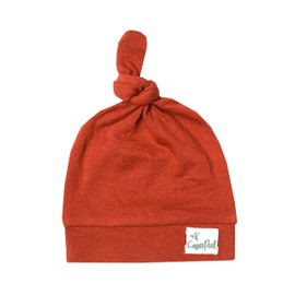 Perla de cobre, gorro de bebé con nudo elástico suave, Herrumbre, 5-18 Months
