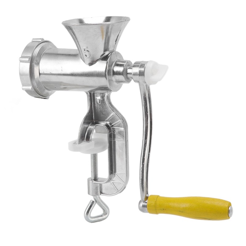 Meat Grinder Small Aluminum Alloy Composite Wood Incisive Blade Silver