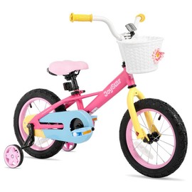 JOYSTAR 12-16 Inch Kids Bike 2-7 Years Girls Bike with Training Wheels Coaster Brake Children Bicycles boy girl - Color: Pink, Size: 14 inch