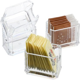 of 4 Transparent Acrylic Sugar Packet Holders for Bags, Office, Restaurant, Hotel, Cafe - 3.2 x 2.2 x 2 Inches