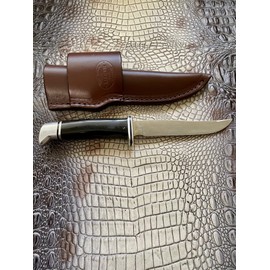 Carl Thomas Leathers Custom Cross Draw Knife Sheath Fits Buck 105 Knife, Fixed Blade Knife Holder, Brown