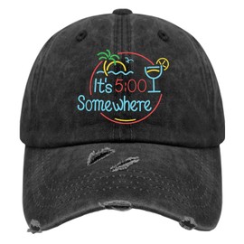 Jimmy Music Buffett Accessories Hats Its 5 Oclock Some Where Caps Men Hat Pigment Gray Gifts for Women Golf Cap