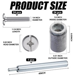 MorningRo 49 Piece Kit - Hurricane Shutter Hardware Hurricane Sidewalk Bolt Kit 18-8 Hardware Stainless Steel Bolt Combo with Masonry Anchors & Set Tool for Masonry Walls(1/4-20 x 1-1/4 Inch)