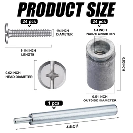 MorningRo 49 Piece Kit - Hurricane Shutter Hardware Hurricane Sidewalk Bolt Kit 18-8 Hardware Stainless Steel Bolt Combo with Masonry Anchors & Set Tool for Masonry Walls(1/4-20 x 1-1/4 Inch)