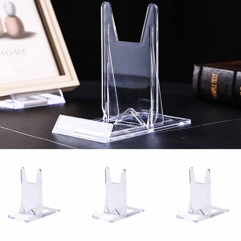 FIBOUND 12-Pack Adjustable Acrylic Display Easels - Multi-Purpose Clear Plastic