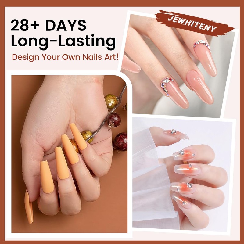JEWHITENY 14 pcs Poly Gel Nail Extension Kit With Drill