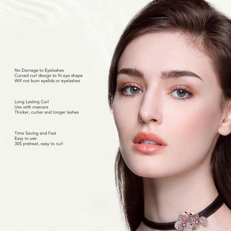 Electric Eyelash Curler Rechargeable Long Lasting Safe Handheld Heated Lash