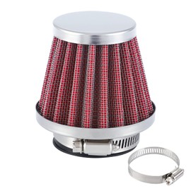 Pindex 34 mm 35 mm 36 mm Intake Air Filter Motorcycle Intake Kit Air Filter, Universal Motorcycle Double Layer Steel Air Filter for Scooter ATV Moped, Red