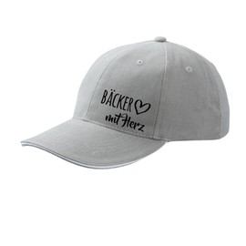 HUURAA Baker with Heart Unisex Cap Dark Grey/White with Motif for the Greatest People Gift Idea for Friends and Family, Dark grey/white