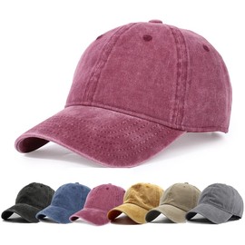 HH HOFNEN Men Women Washed Distressed Twill Cotton Baseball Cap Vintage Adjustable Dad Hat